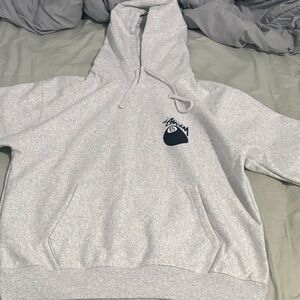 Stussy Gray Zip Up Hoodie